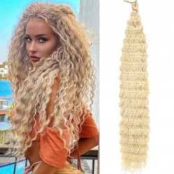 Extensie de par afro Deep Water Wave Twist Crochet de 60 cm Cod 24613 Blond Deschis